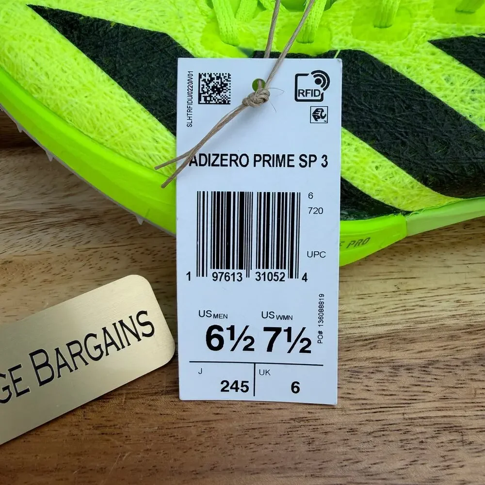 Adidas Adizero Prime SP 3 Strung Lucid Track Men's 6.5 Women's 7.5 IH5800 w/ Bag